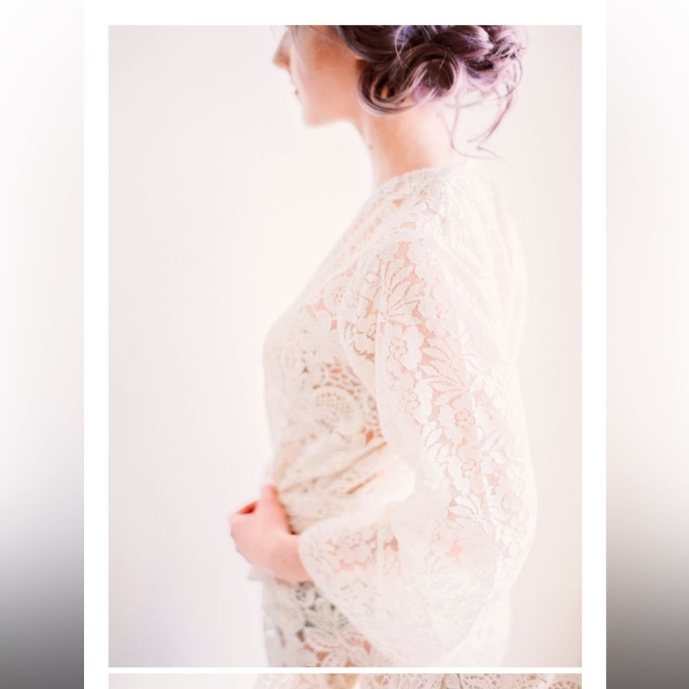 Ivory Bridal Floral Lace Robe